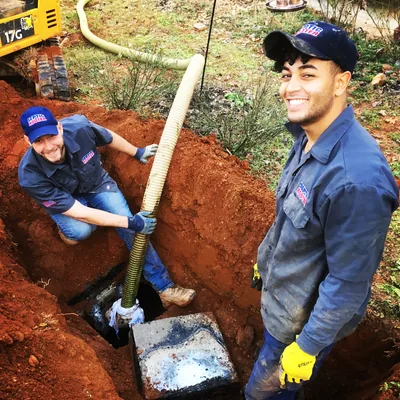 Crew digging in